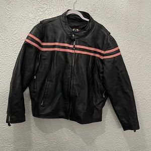 Women’s leather motorcycle jacket